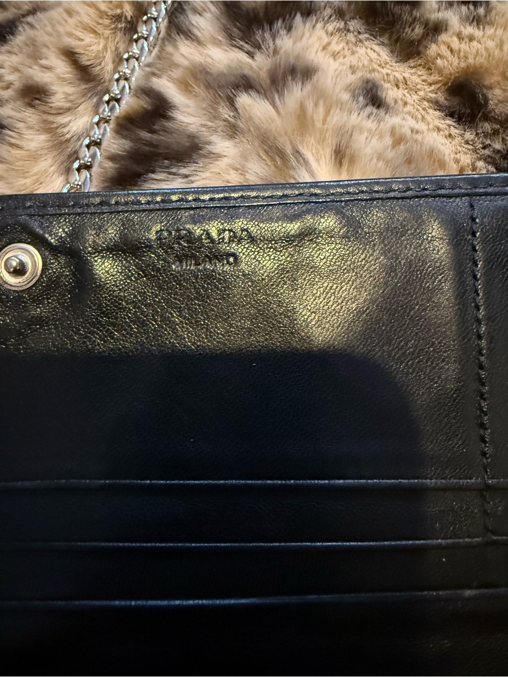 Prada Black Quilted Chain Crossbody Wallet - Picture 6 of 16